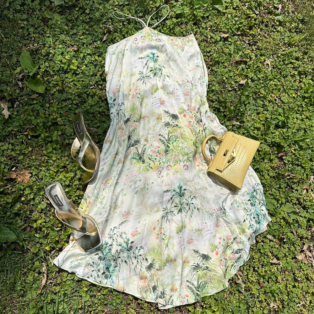 Silky floral dress